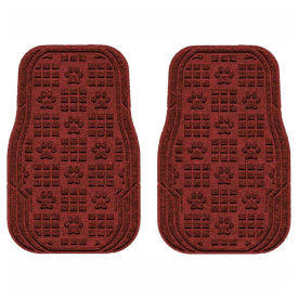 Red/Black Waterhog Car Mats with Pawprint Pattern, Medium, Front Set of 2 F741515