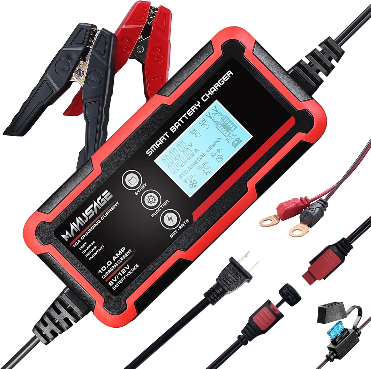 6V and 12V Portable Battery Charger Pack of 2 H63875