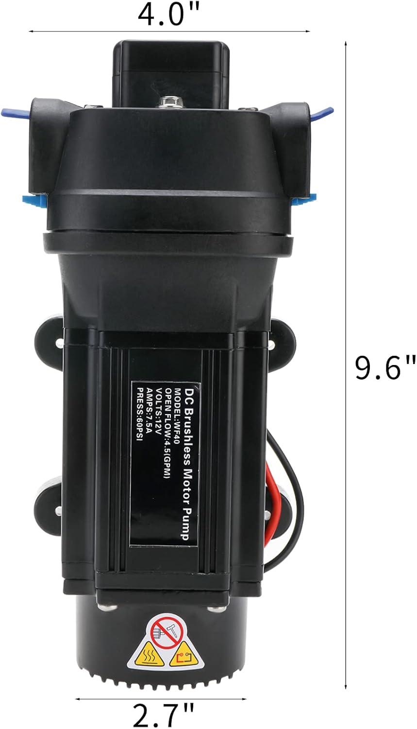 Water Diaphragm Self Priming Pump 40PSI 4.5GPM 12V Automatic P179535