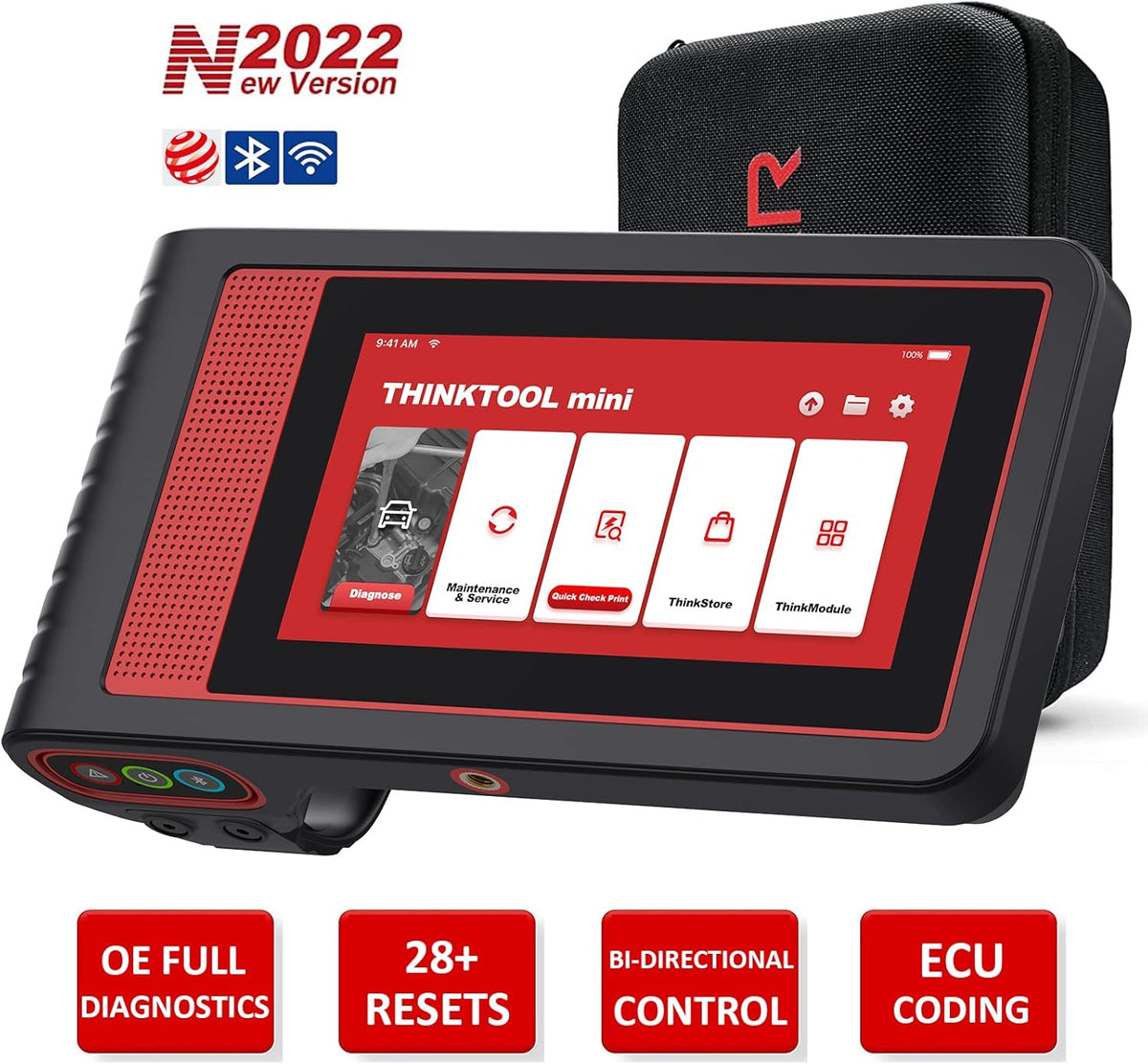 OBD2 Scanner with 28 Reset, IMMO/Key Programming, Injector & ECU Coding, Bidirectional Scan Tool P4661