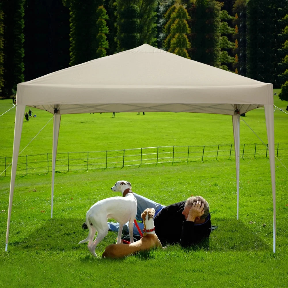 Khaki 10' x 10' Instant Canopy Tent with Carrying Bag U8248