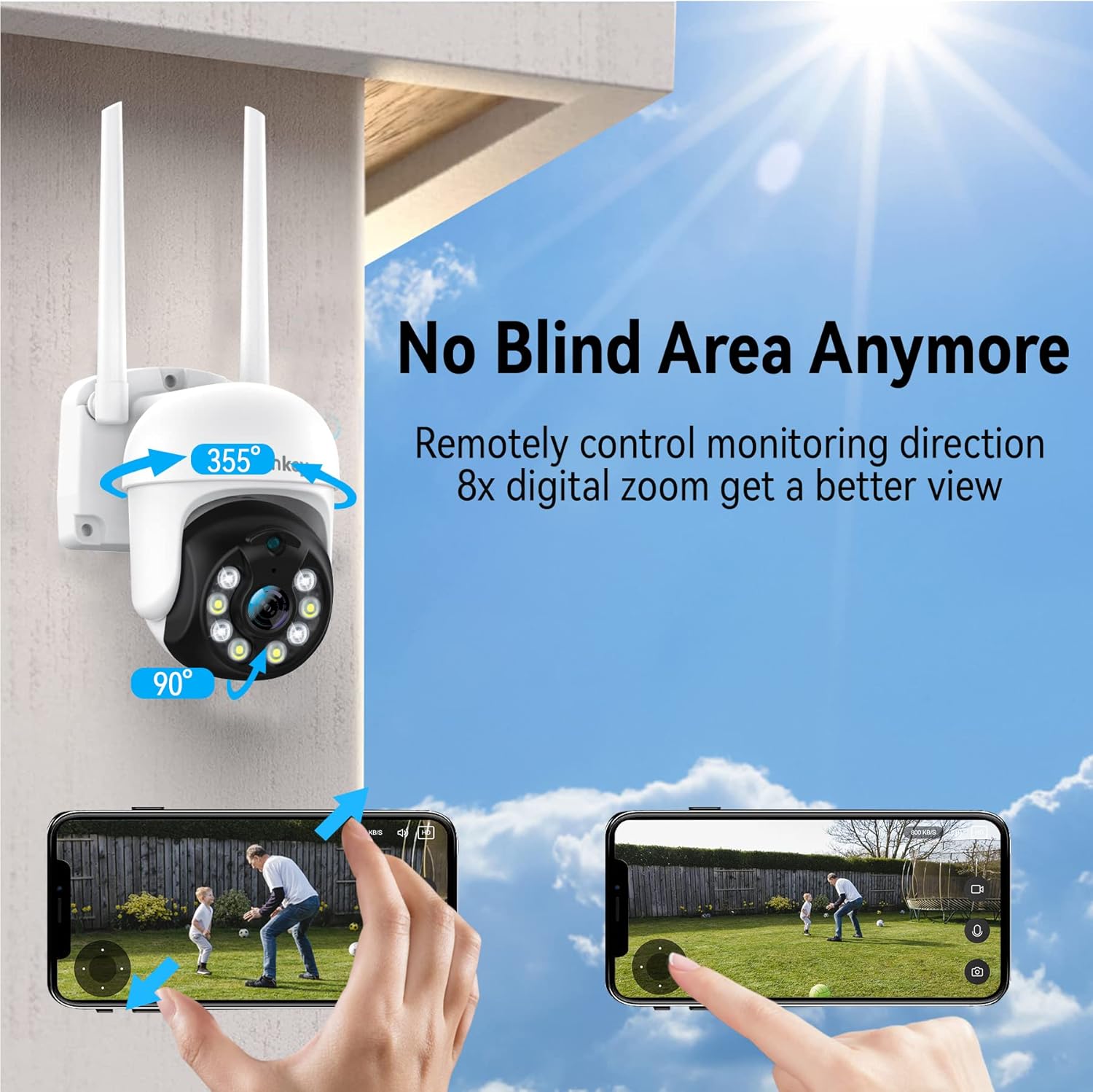 3MP 360 Degree Pan Tilt Auto Tracking 8X Zoom Wired Security Camera P156716