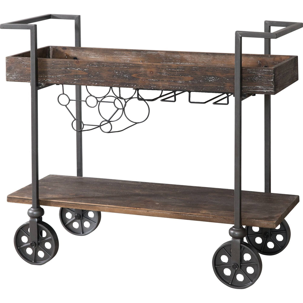 Black Industrial Farmhouse Bar Cart Q1960