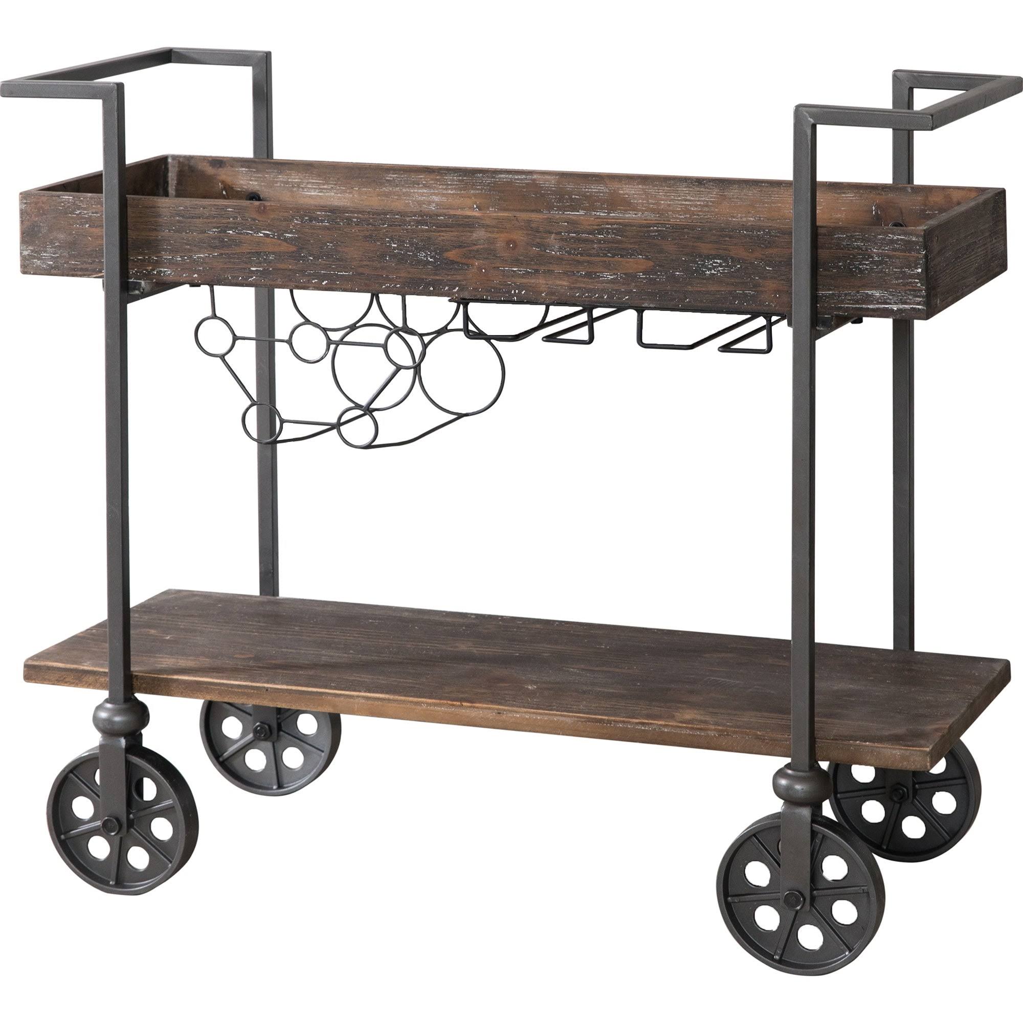 Black Industrial Farmhouse Bar Cart Q1960