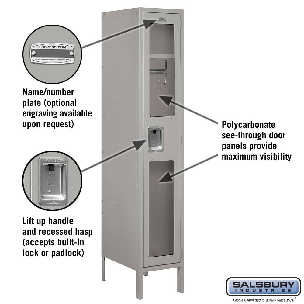 15x22 Wide Single Tier See-Through Metal Locker K199815