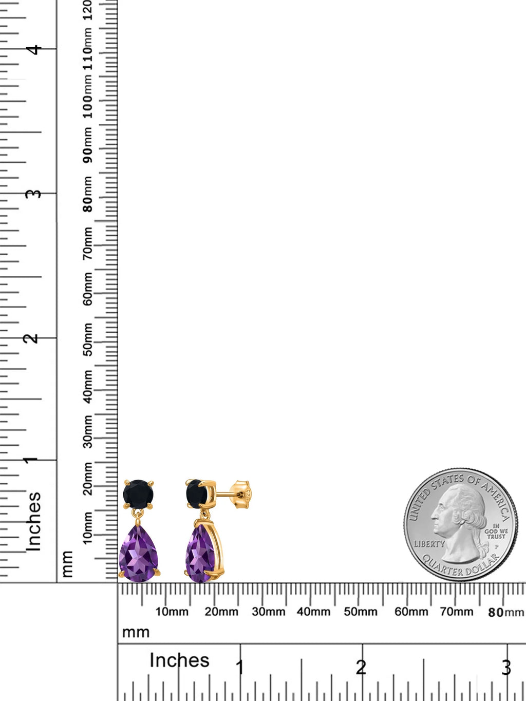 Purple Amethyst and Black Onyx Teardrop Dangle Drop Earrings O7944
