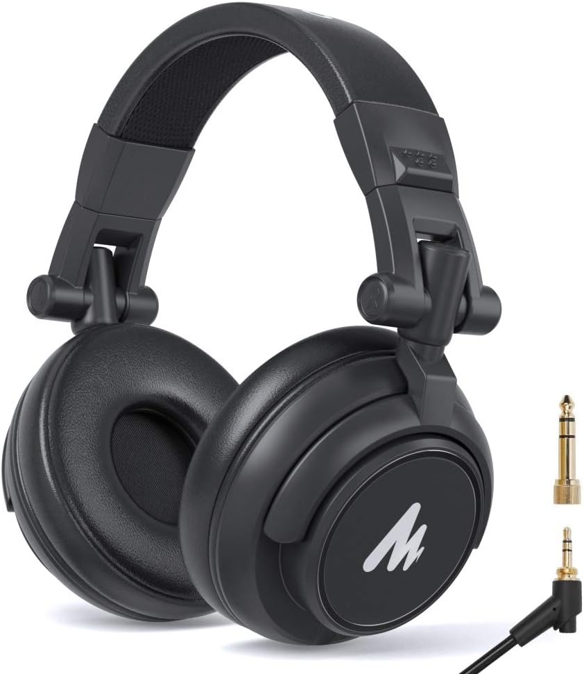 Black Over Ear Closed Back Studio Monitor Headphones W48253