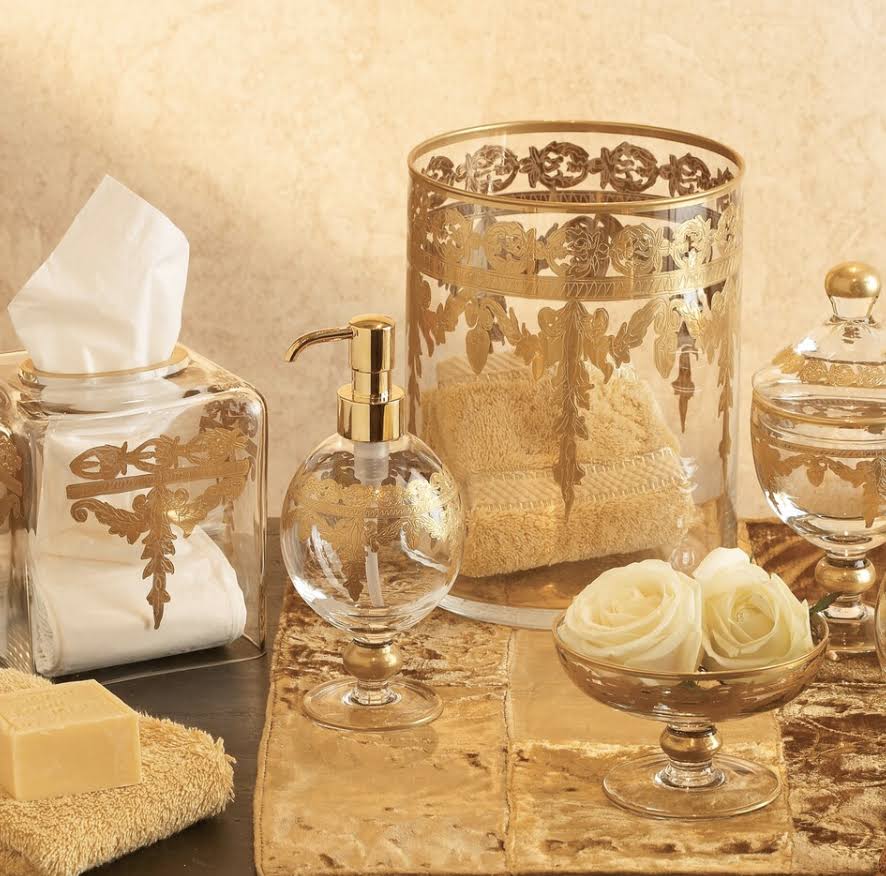 Gold Wastebasket Q97397