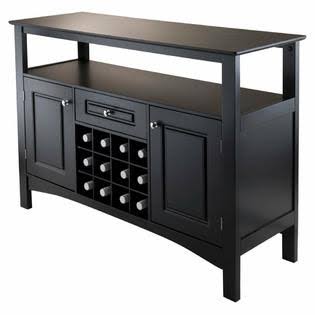 Black Wood Composite Buffet Cabinet W408