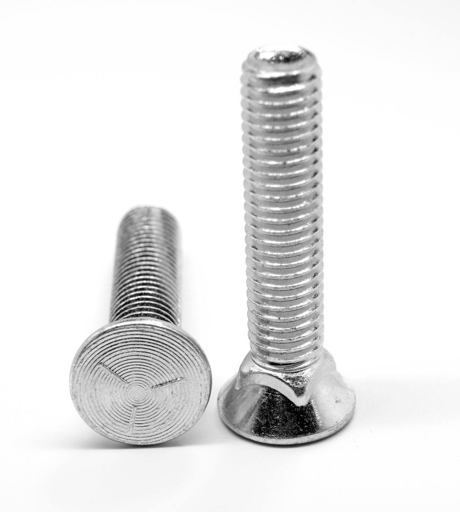 1/2x22-13 x 1 1/4x22 Coarse Thread Grade 5 Plow Bolt #3 Flat Head Medium Carbon Steel Zinc Plated Pk 225 C626