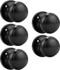 6 Pack Round Passage Door Knob Black Finish Door Hardware S83809