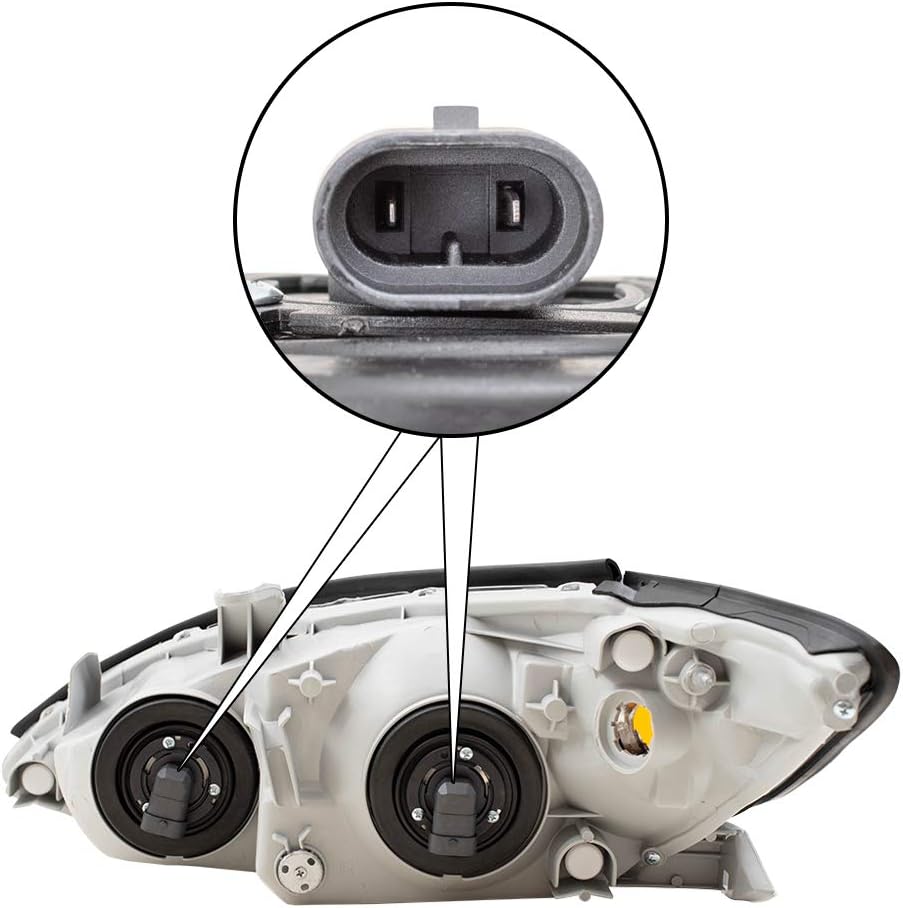 Halogen Headlights Set with Chrome Bezels I1356