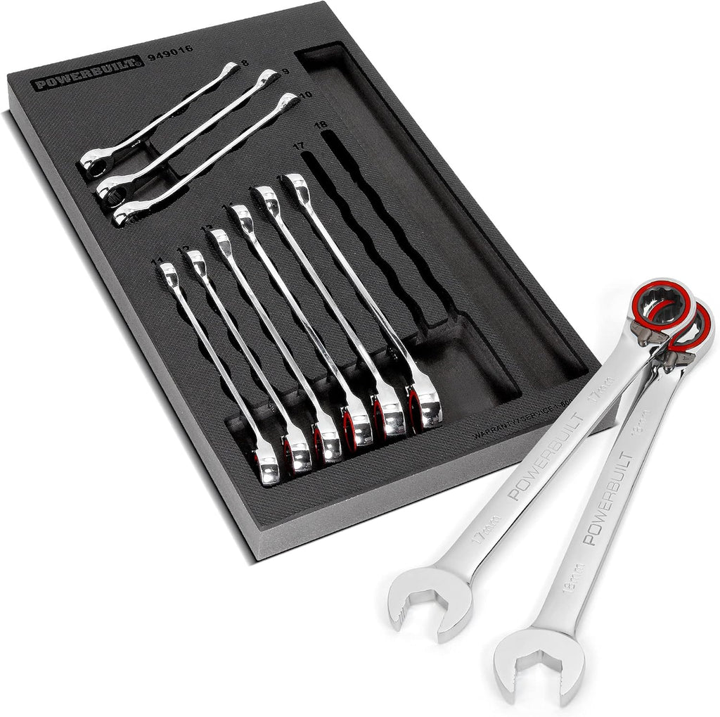 Metric 11Pc Reversible Ratcheting Wrench Set V415