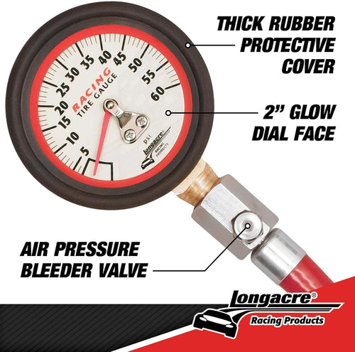 0-60 PSI Analog Tire Pressure Gauge, 2 Inch, Pack of 2 P1939