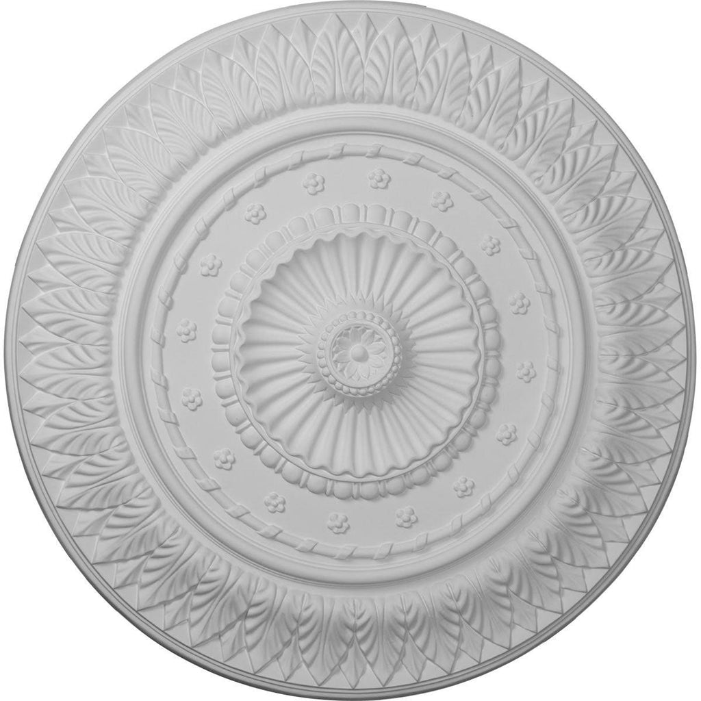26 5/8x22OD x 2 1/4x22P Hand-Painted Warm Silver Ceiling Medallion G4123