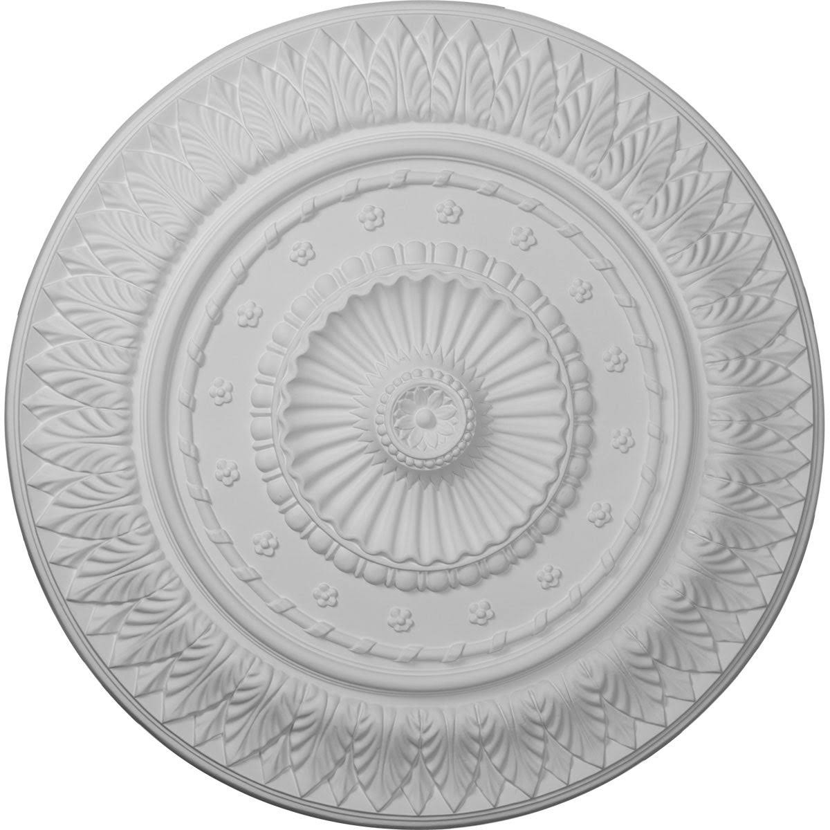 26 5/8x22OD x 2 1/4x22P Hand-Painted Warm Silver Ceiling Medallion G4123