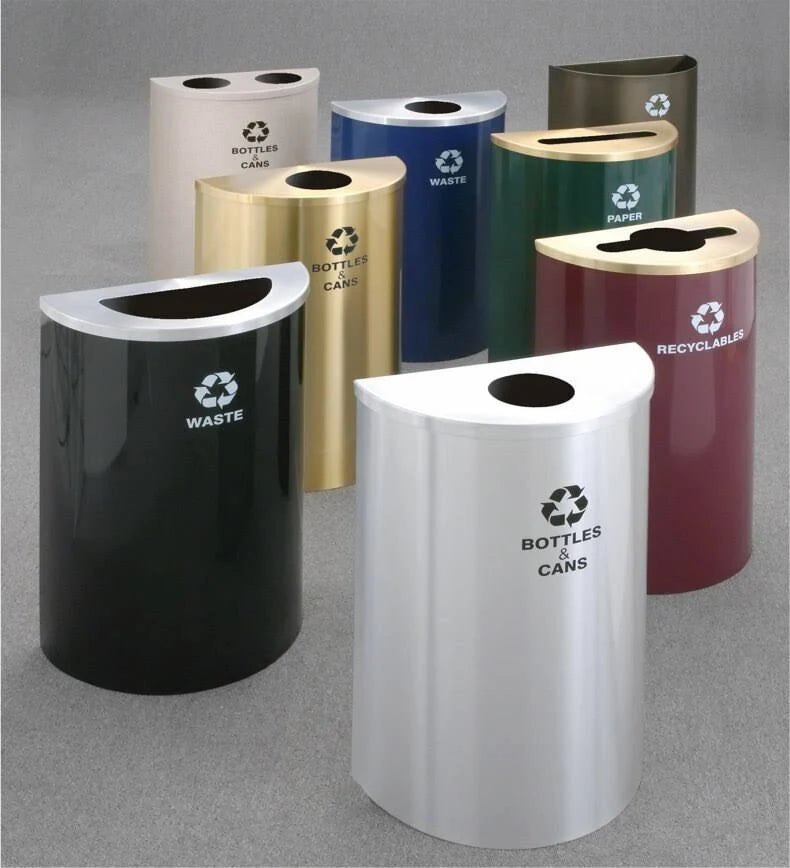 Half Round Trash or Recycling Can R6694