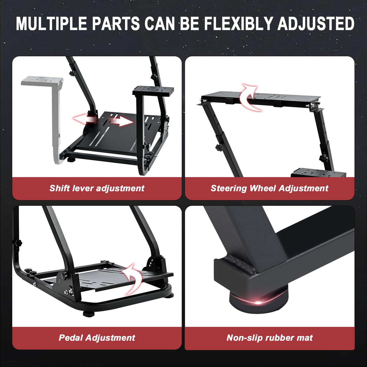 Racing Wheel Stand with Adjustable Shifter Mount H3714