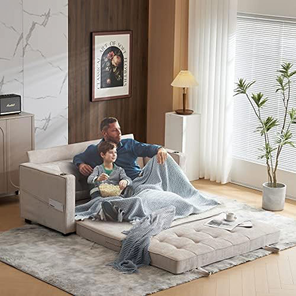 Full Size Futon Sofa Bed with Chenille Upholstery S101
