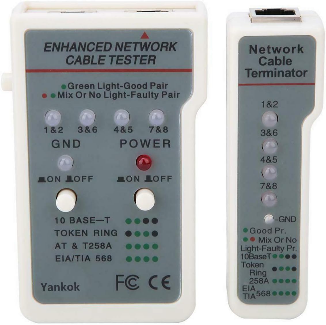 Network Cable Tester for RJ11/RJ12/RJ45 Modular Cables with 2x RJ-45-to-BNC Adapter G311570