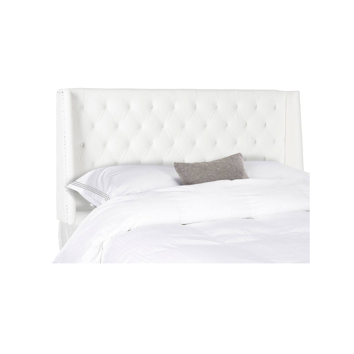 White Tufted Winged Headboard (Full) G77438