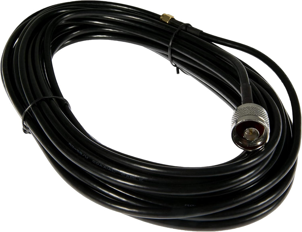 Outdoor Fiberglass ADS-B Antenna with N-Connector, RG58 Cable Extension, SMA Connector, Mounting Hardware, Weatherproof, 1090MHz L896