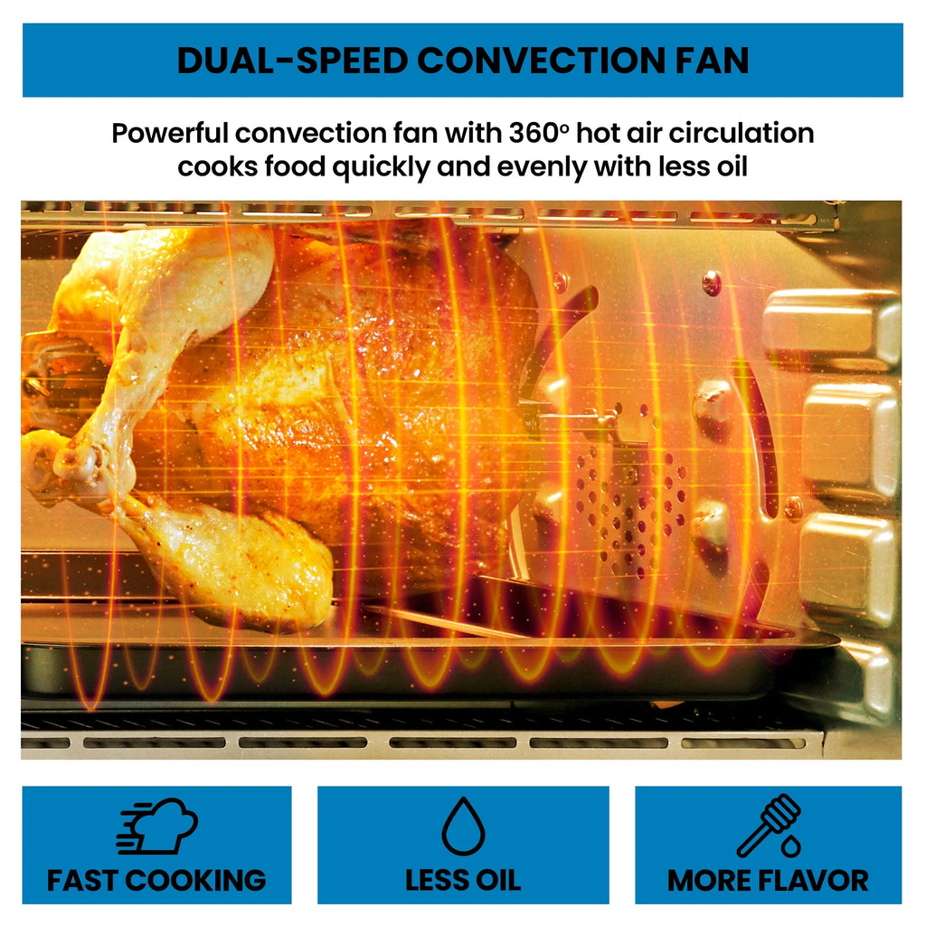 11-In-1 Digital Air Fryer Convection Toaster Oven Rotisserie 6-Slice 1700W Stainless Steel M3831