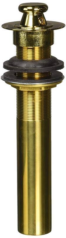 Lavatory Push Pop-Up Drain Assembly with Overflow Satin Gold D8201