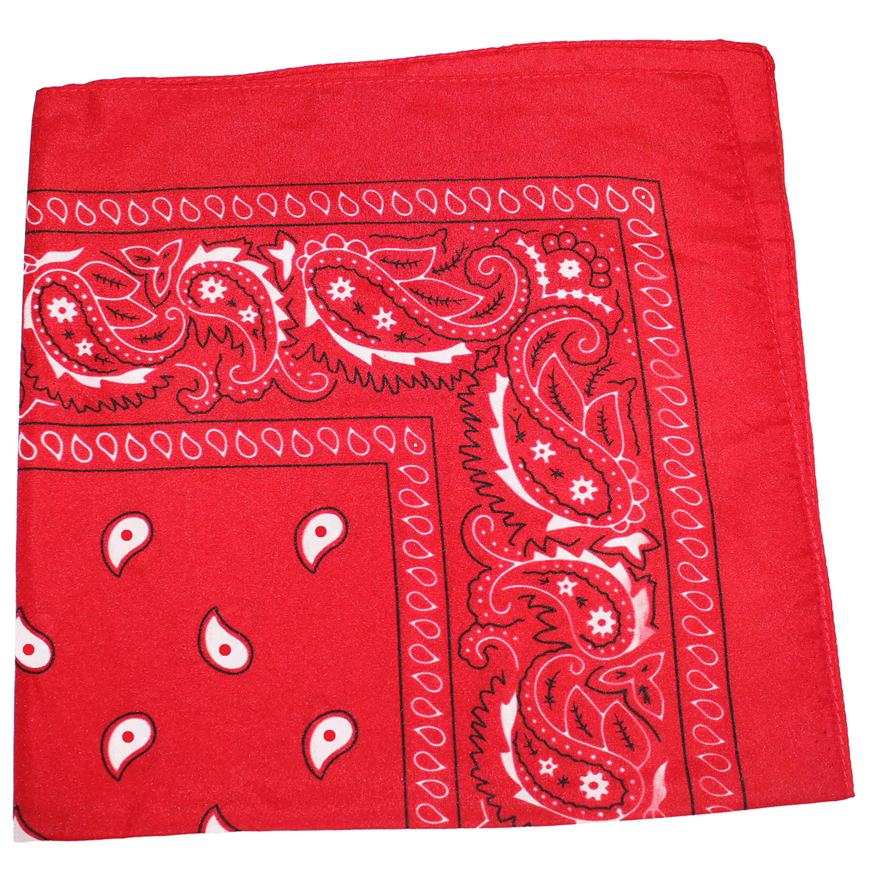 48 Pack x Large 100% Cotton Double Sided Bandanas 27 x 27 Inches G456