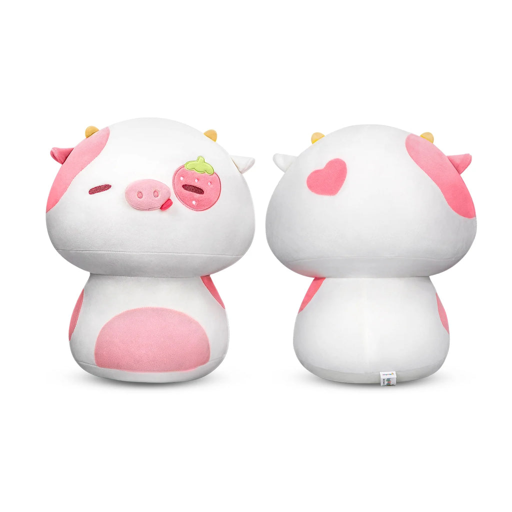 13.5" Mushroom Plushies Strawberry Cow Plush Pillow E343581