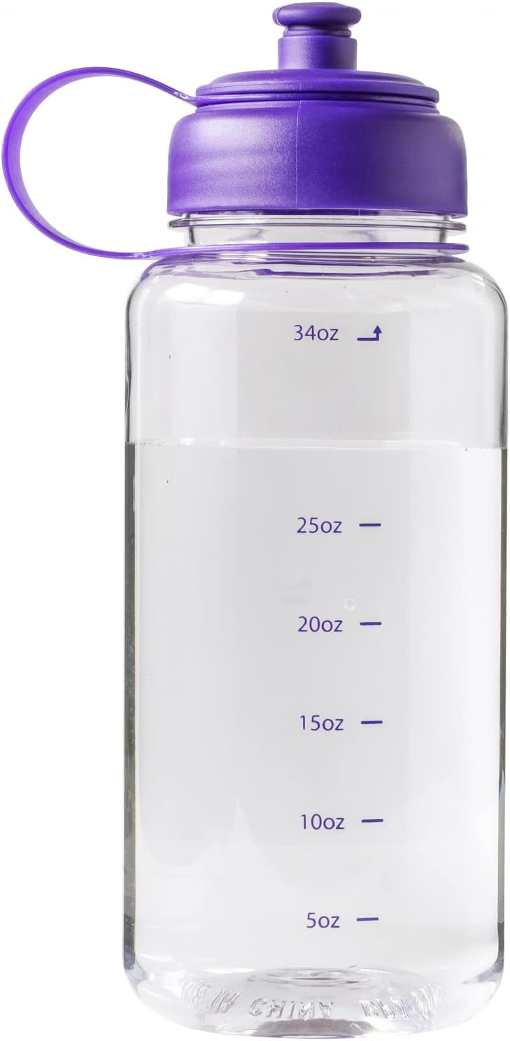 Purple 32Oz Water Bottle with Rubber Airtight Lid E7657