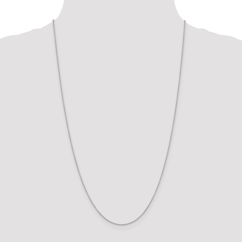 14K White Gold Cable Chain Necklace 16 Inches E1702