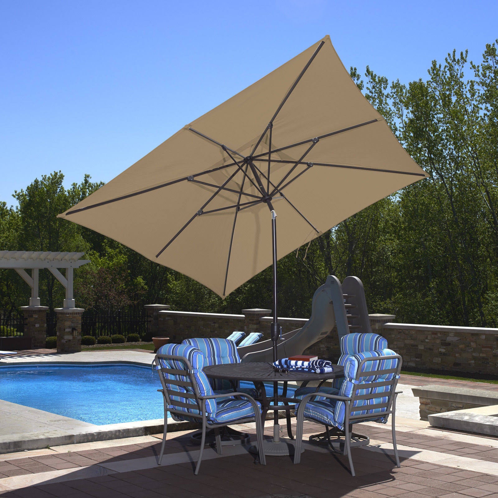 Stone Rectangular Market Umbrella C657