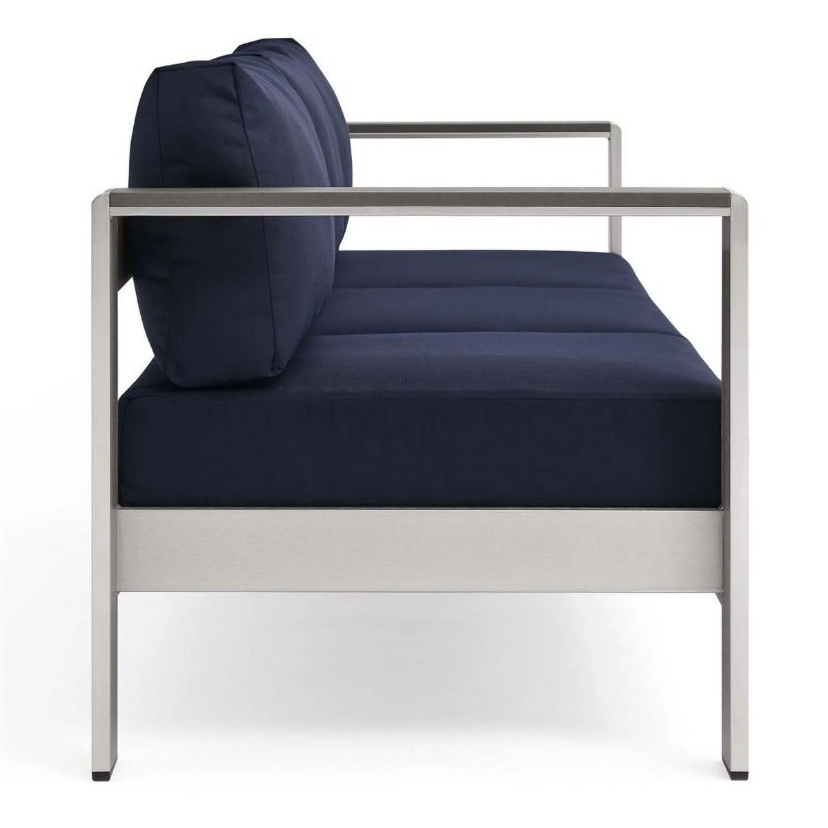Aluminum Patio Sofa in Silver Navy Y12088