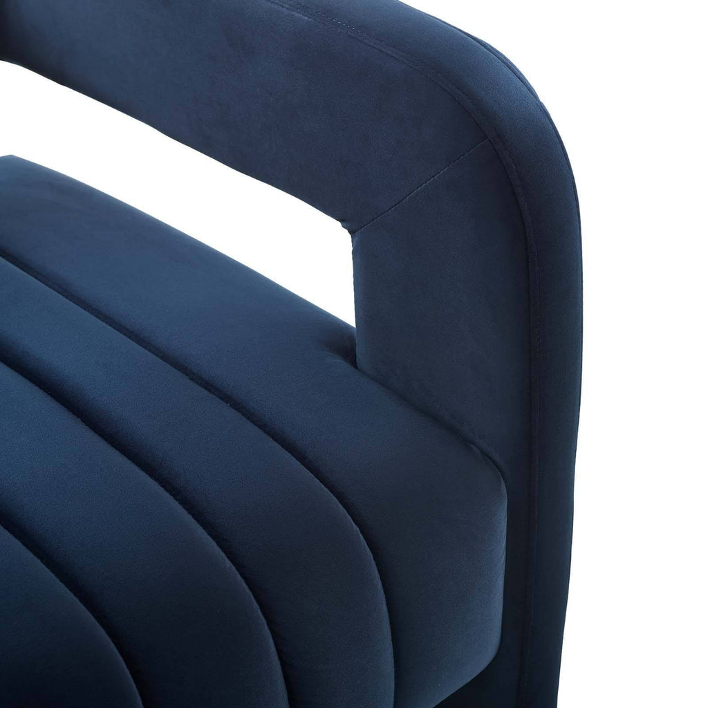 Midnight Blue Tufted Velvet Accent Armchair R31038