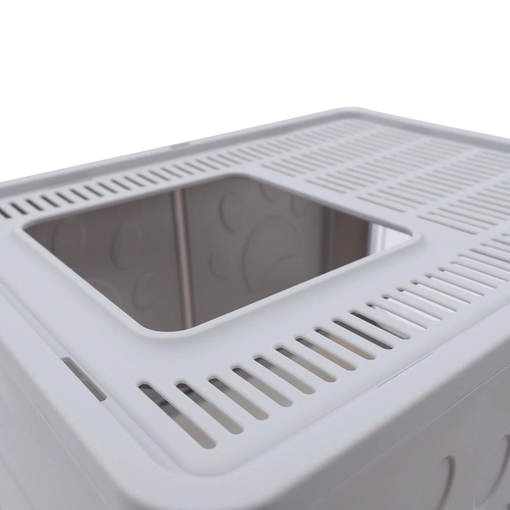 16.14" Foldable Enclosed Cat Litter Box with Lid E188710