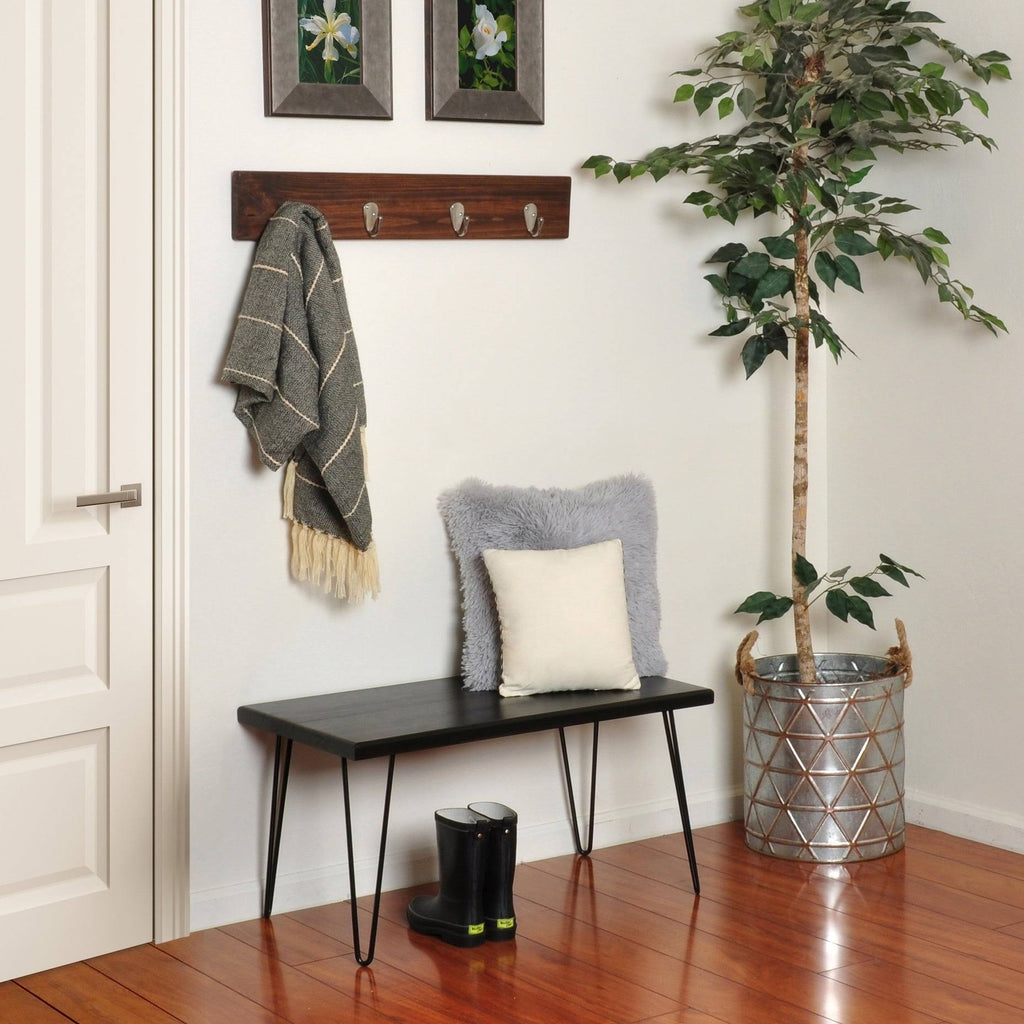 Weathered Gray Wood Bench V335140