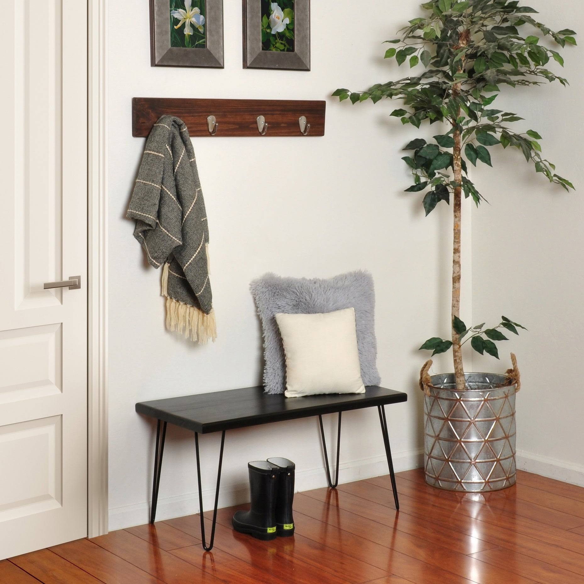 Weathered Gray Wood Bench V335140