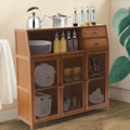 Natural Bamboo Buffet Sideboard Cabinet 39 Inch with 3 Doors A44680