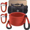7/8" x 30' Kinetic Recovery & Tow Rope, Red, with 2 Spectra Fiber Soft Shackles D932557