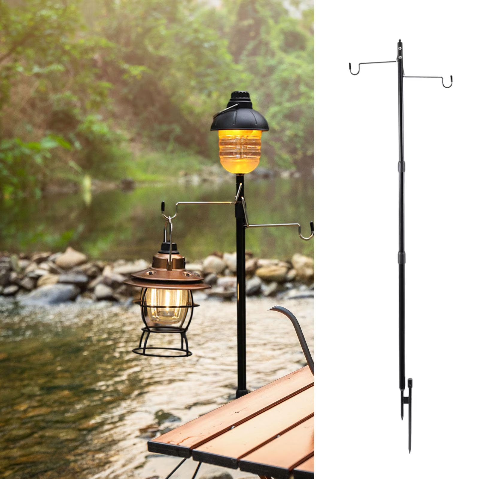 Camping Lantern Stand Collapsible Lightweight Light Holder X3054