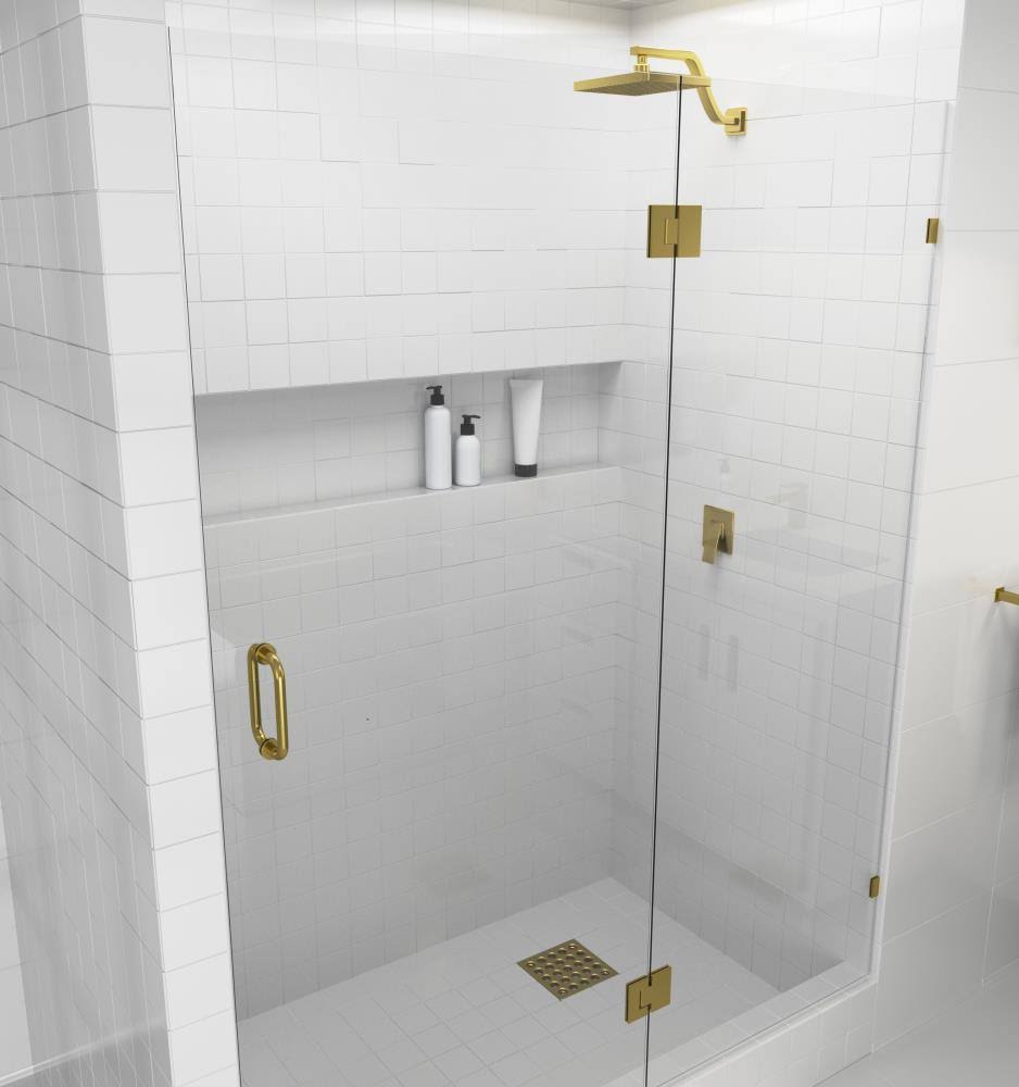 Frameless Shower Door Glass Hinge Satin Brass in Gold Z767