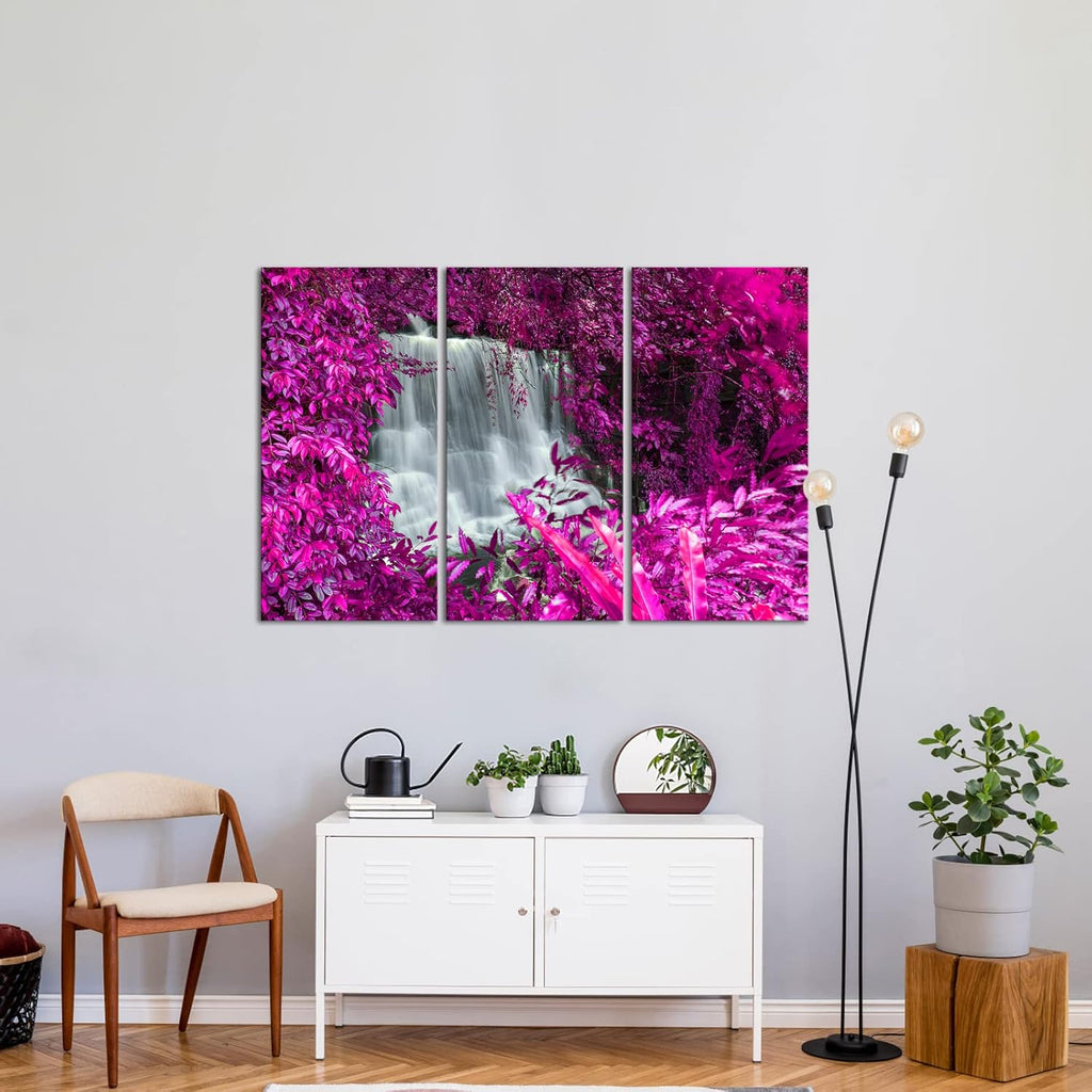 Black White and Purple Canvas Wall Art 16x32inchx3pcs C29952