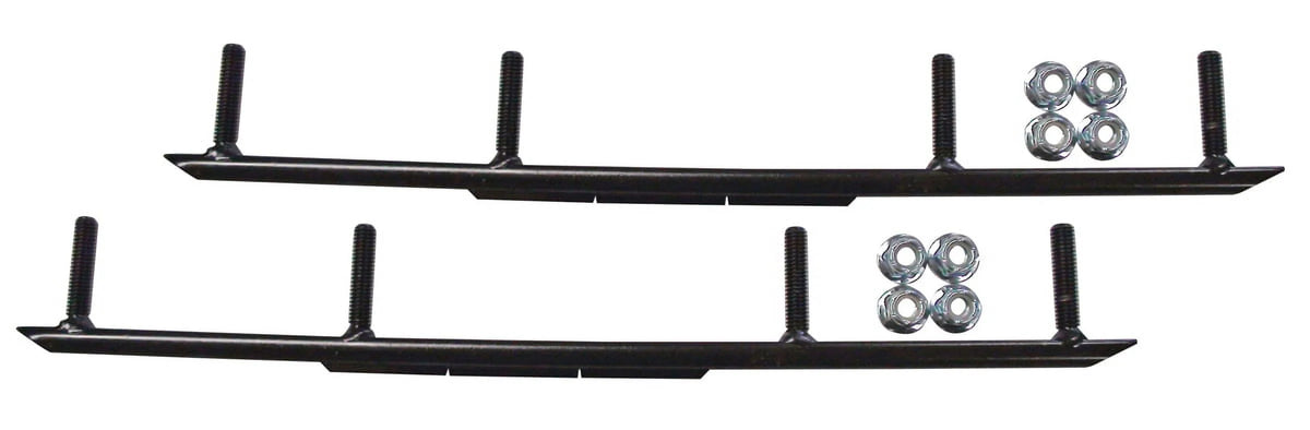 Black Snowmobile Skis with 10" Round Bars Complete Kit O8012