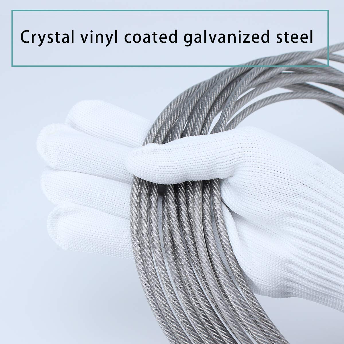 165 Feet Vinyl Coated Galvanized Steel Aircraft Cable for Railing Decking Stair Balustrade DIY I1645