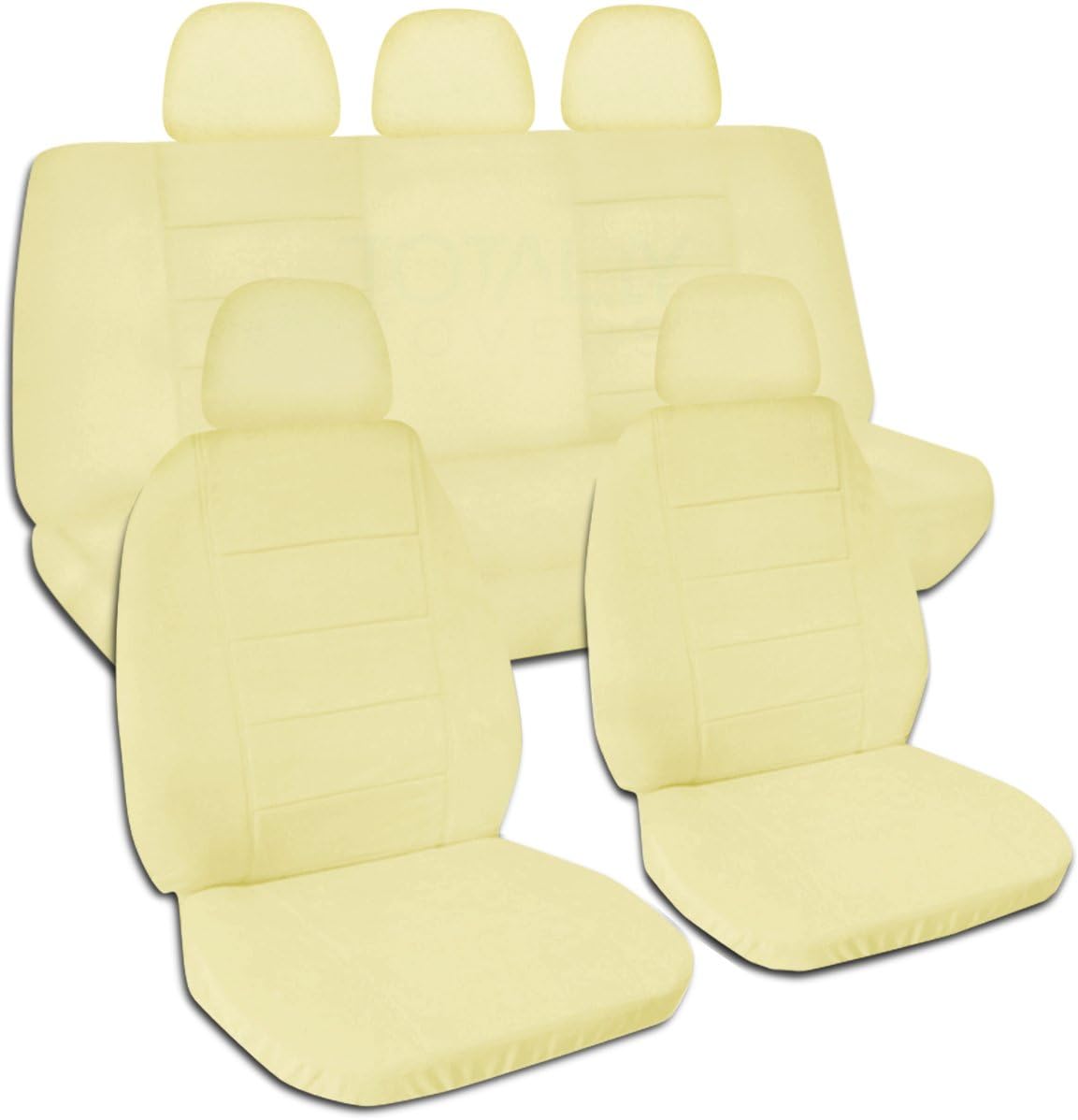 Charcoal Solid Color Car Seat Covers with 5 Headrest Covers D210