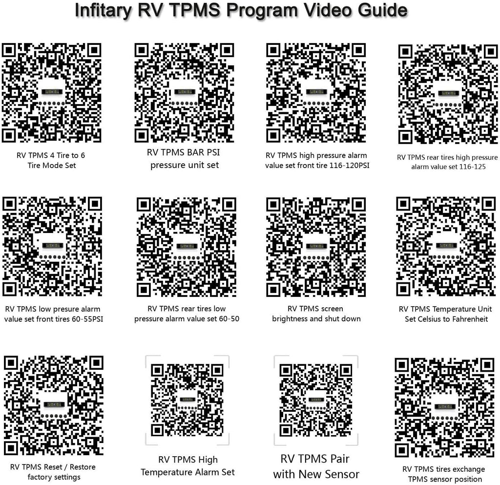RV TPMS Tire Pressure Monitoring System for 4-6 Tires E63163