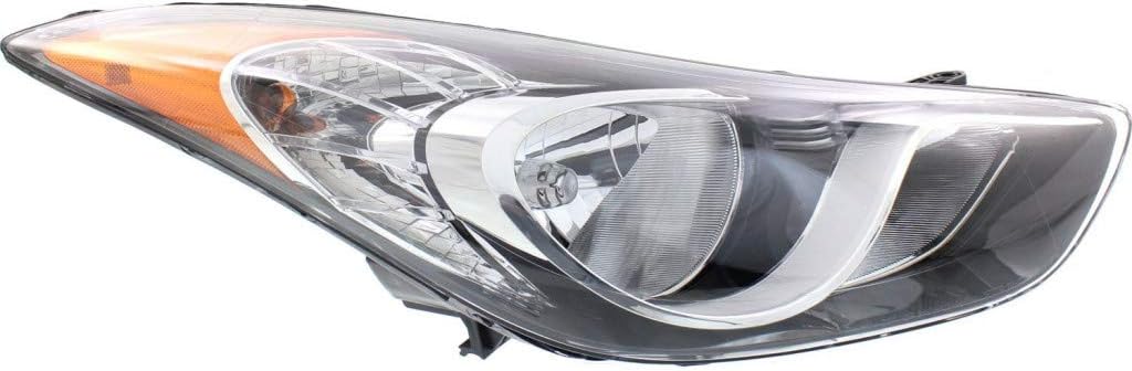 Hyundai Elantra Headlight 2011 2012 2013 Pair Black Housing K97608