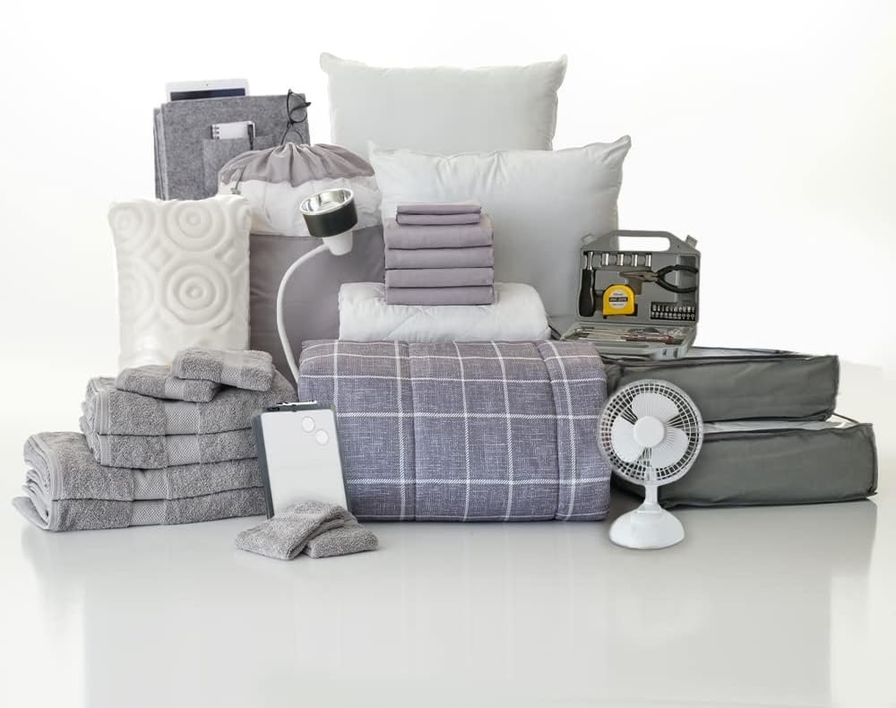 25-Piece Twin XL Washed Microfiber Bedding Bundle with Trunk V635