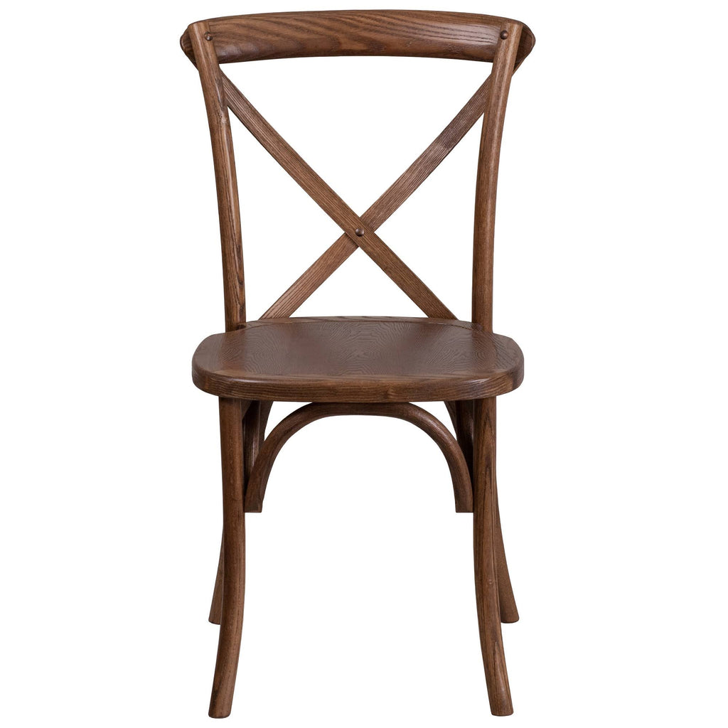 Brown Pecan Stackable Cross Back Chair H529085